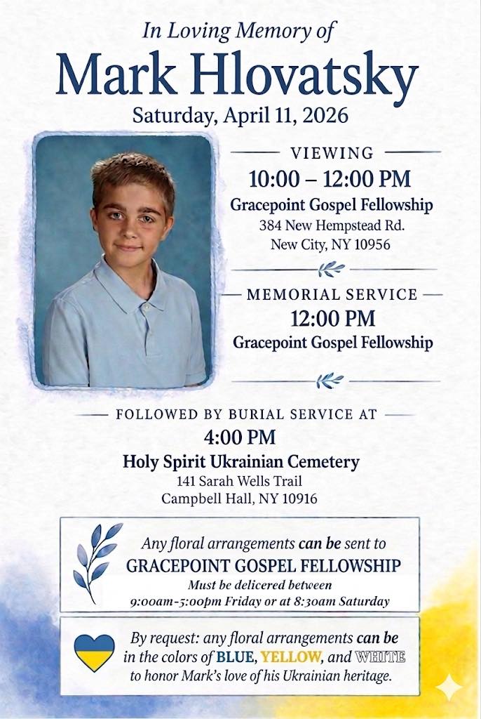 Mark Hlovatsky Accident, New City New York, Death: Funeral Date Announced For 12-Year-Old Mark Hlovatsky